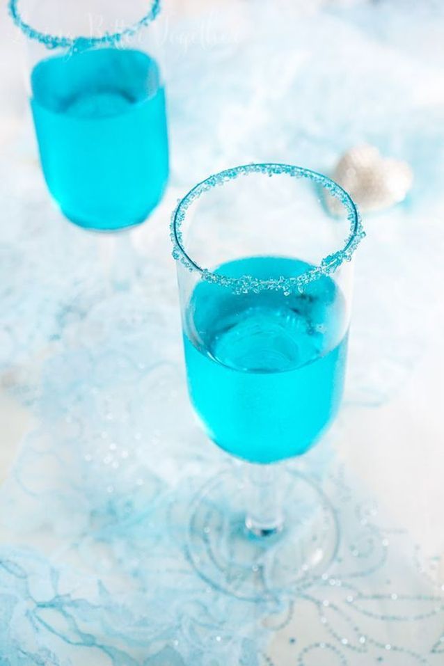 cocktail bleu au champagne
